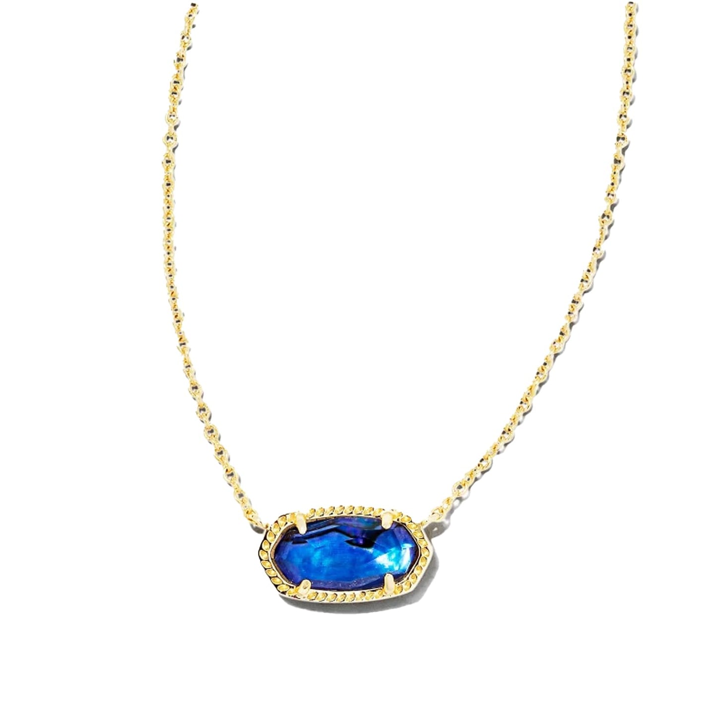 Kendra Scott Elisa Pendant Necklace - 14k Gold Plated Delicate Fashion Jewelry for Women GOLD - NAVY ABALONE