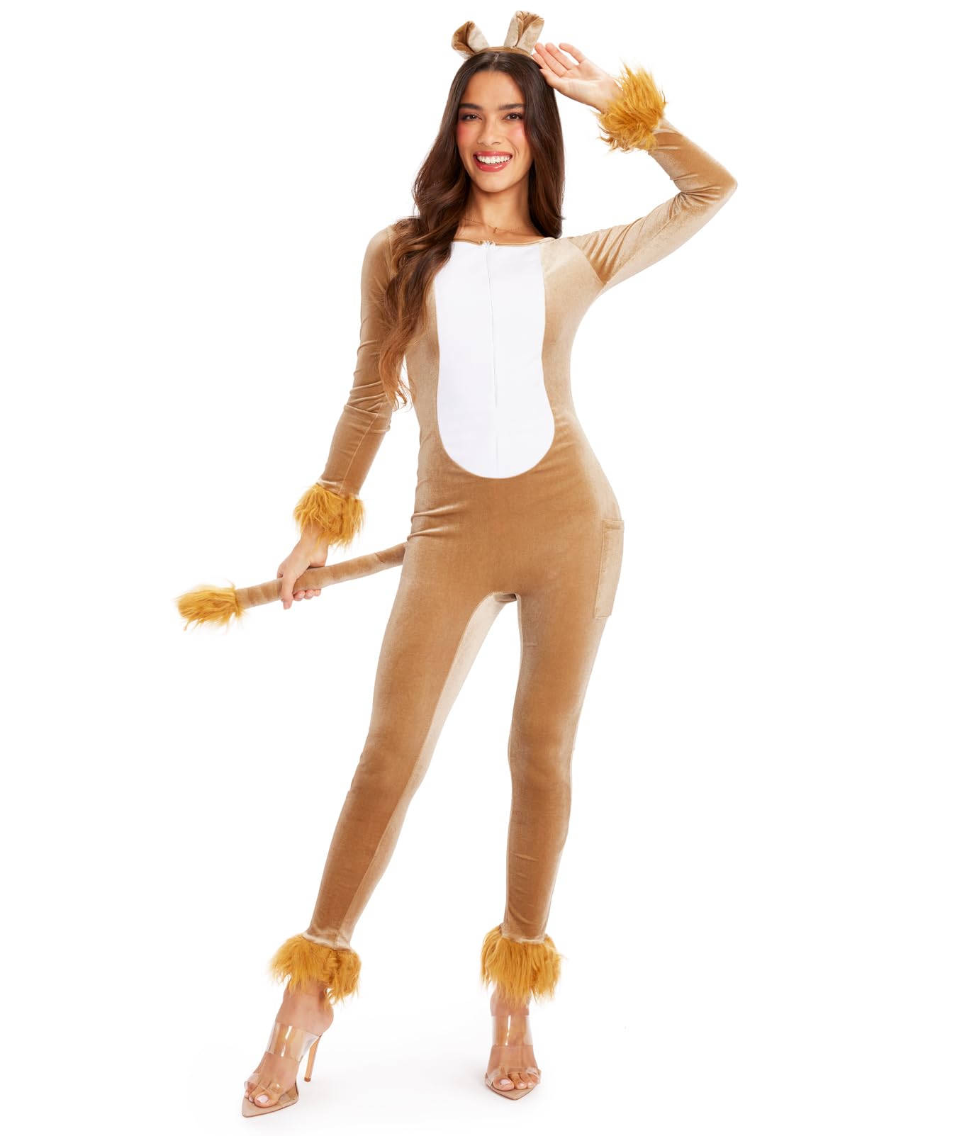 Lion Costume - Women's Lion Bodysuit Halloween Outfit by Tipsy Elves Lion Bodysuit