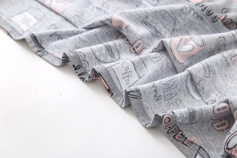 PNAEONG 3 Pack Women's Cotton Nightgown Sleepwear Short Sleeves Shirt Casual Print Sleepdress