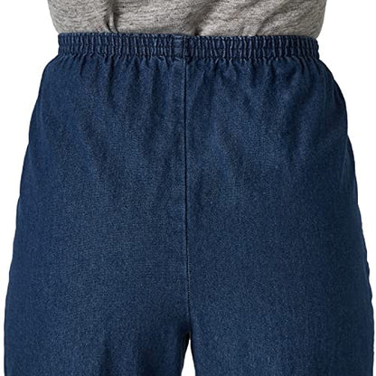 Chic Classic Collection Women's Cotton Pull-On Pant with Elastic Waist, Original Stonewash Denim, 16 Petite