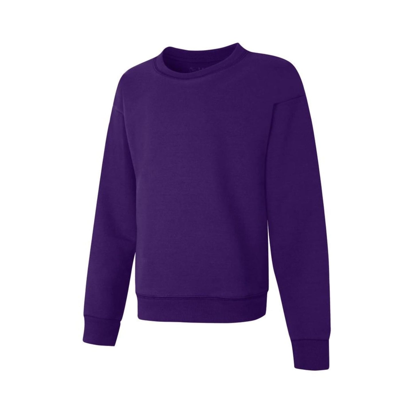 Girls Crewneck Sweatshirt - Soft Midweight Fleece Pullover EcoSmart Purple Thora