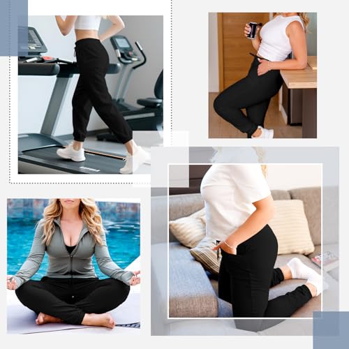 SINOPHANT Joggers for Women with Pockets Drawstring Sweatpants for Lounge Gym Yoga ArmyGreen M