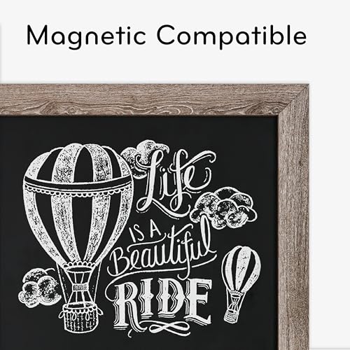 U Brands Magnetic Chalkboard, 24" x 18", Rustic Wood Style Frame, Premium Matte Surface, Includes Marker
