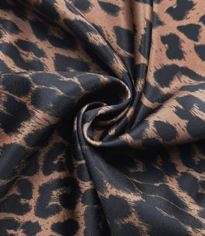 Women's Satin Mini Skirt Leopard Print High Waist Elastic Y2k Cute Silk Short Skirts for Women