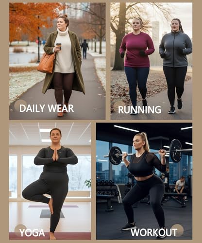 FULLSOFT 3 Pack Plus Size Leggings with Pockets for Women-High Waisted Tummy Control 1X-4X Soft Yoga Pants for Workout(Rosy+Blue++White 3X-Large)