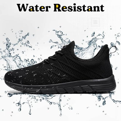 Taquco Slip Resistant Work Shoes for Men Slip On Sneakers Black Non Slip Work Shoes Water Resistant Nonslip Work Shoe Lightweight Zapatos de Trabajo para Hombres (Black,10.5)