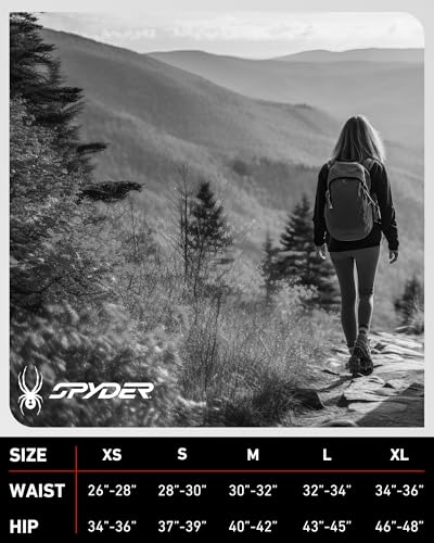 Spyder Womens Leggings - Soft Fleece Leggings with Pockets for Women High Waisted Yoga Pants Workout Gym Activewear, Size Small, Black