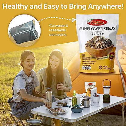 MIXED NUTS Roasted Sunflower Seeds by Premium Orchard - Original Lightly Salted Sunflower Seed In-Shell with Sea Salt Non GMO Gluten Free Snack Vegan KETO Friendly Snacks Low Carb Snack - 3 Bags