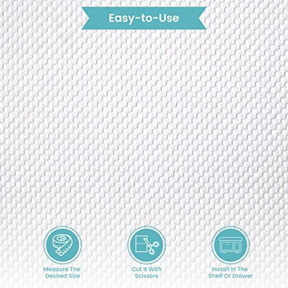 Con-Tact Brand Grip Premium Shelf Liner, Thick and Non-Adhesive Drawer Liner, Multi-Purpose and Easy to Use, 18" x 10', White, Pack of 1