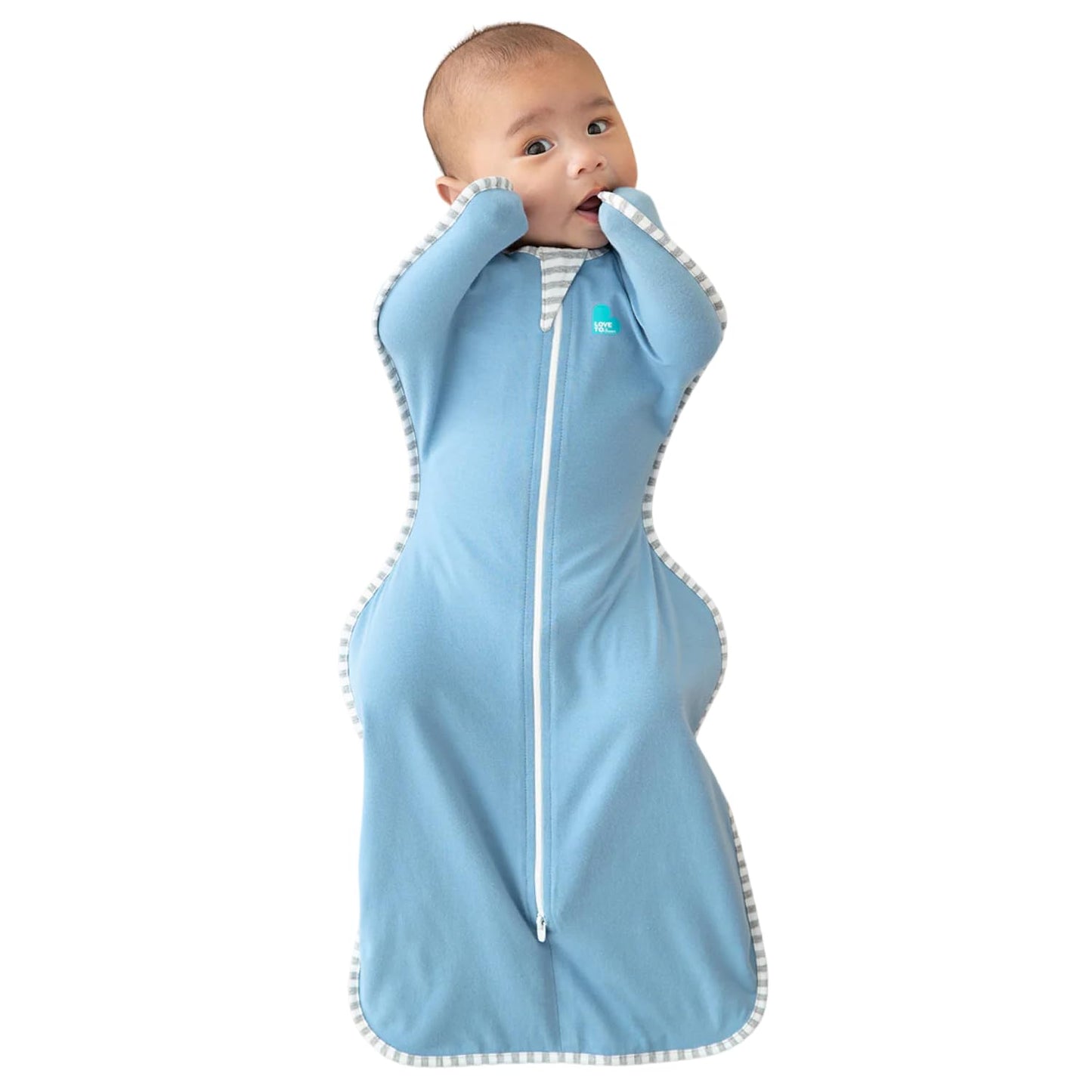 Baby Swaddle Sleep Sack Arms Up Newborn 8-13lbs Self-Soothing Swaddle Dusty Blue