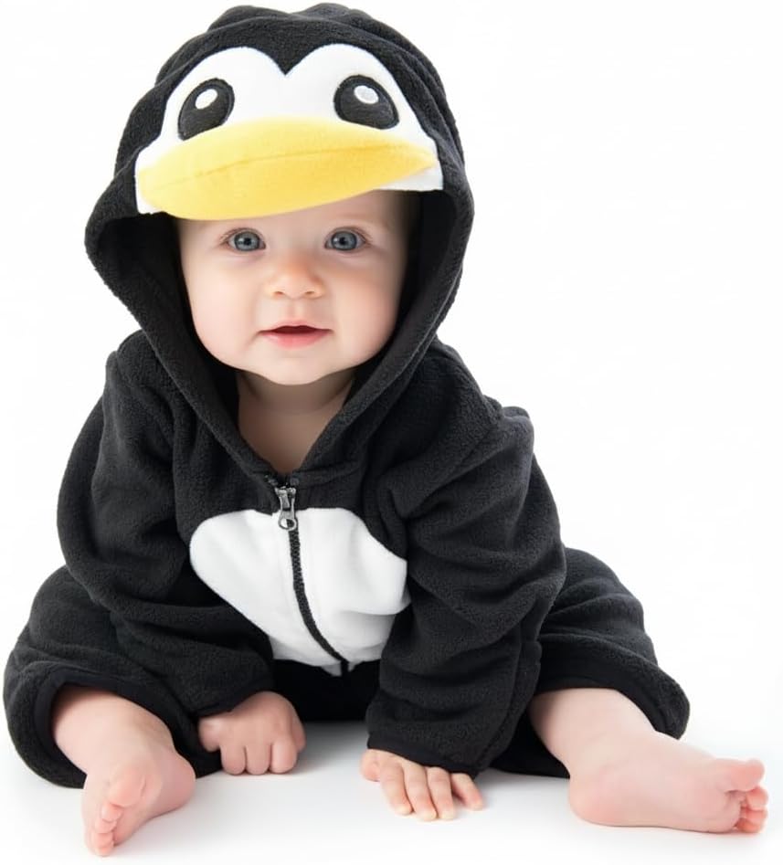 Fleece Baby Bunting with Hood - Convertible Mittens & Booties for Newborn & Infant