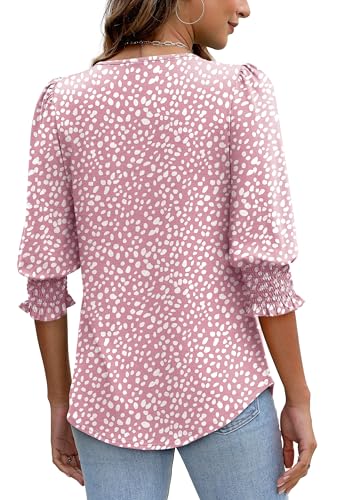 XIEERDUO Summer Tops for Women Trendy 3/4 Sleeve Womens Long Sleeve Shirts Dressy Blouses Vacation Outfits Women's Fashion Clothing Resort Wear 2026 L