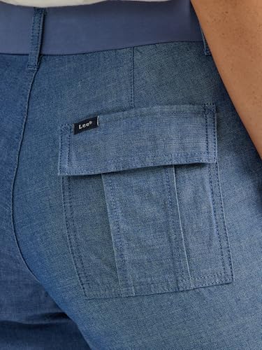 Lee Women's Ultra Lux Comfort with Flex-to-Go Cargo Capri Pant Chambray 12