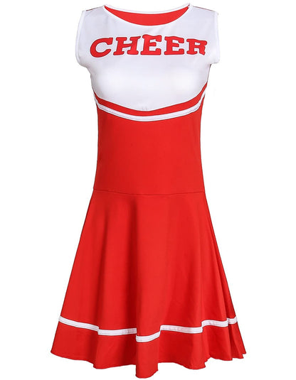 Cheerleader Costume Uniform - Women's Musical Dance Outfit with Multiple Colors Red