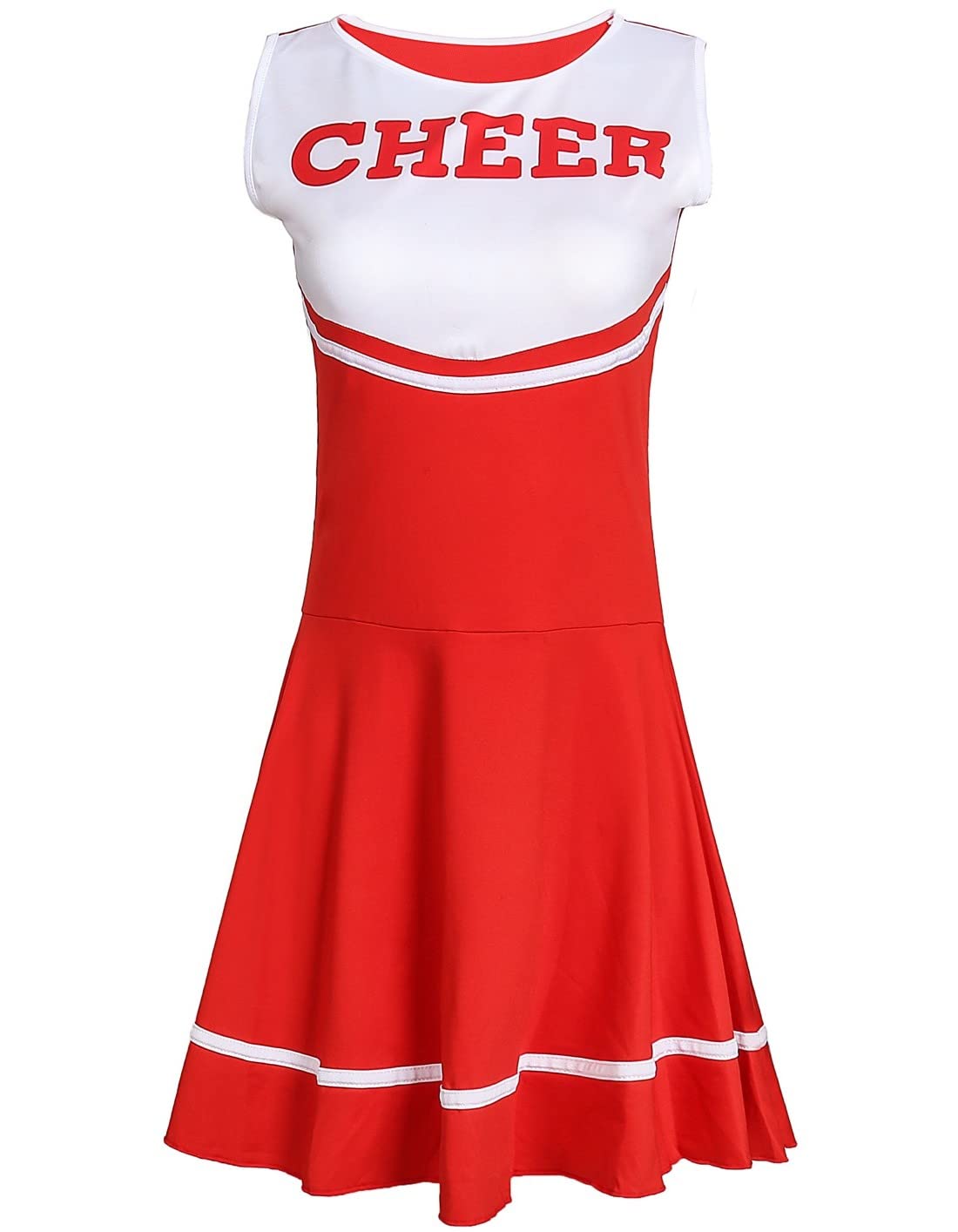 Cheerleader Costume Uniform - Women's Musical Dance Outfit with Multiple Colors Red