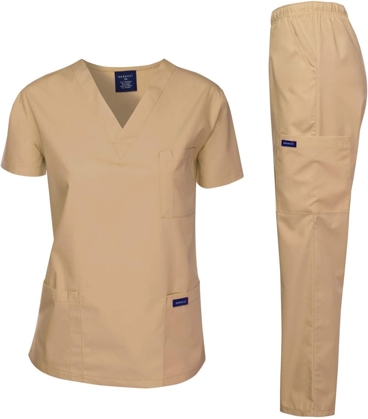 Medical Scrubs Set Unisex - V-Neck Top and Elastic Waist Pants Uniform for Healthcare Workers