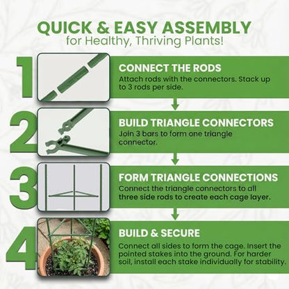 K-Brands Tomato Cage – Premium Tomato Plant Stakes Support Cages Trellis for Garden and Pots (Upto 68 Inches Tall)