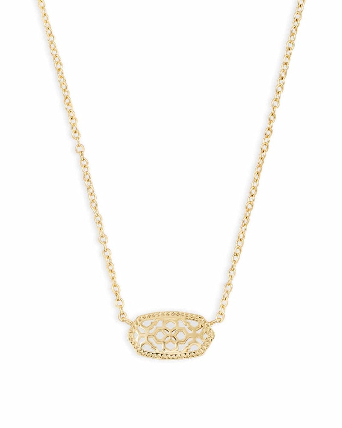 Kendra Scott Elisa Pendant Necklace - 14k Gold Plated Delicate Fashion Jewelry for Women GOLD - FILIGREE METAL