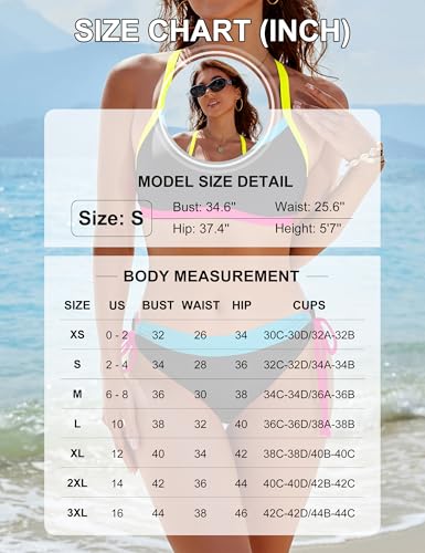 BMJL Womens Bikini Sets Color Block Swimsuits Supportive Wide Strap Two Piece Bathing Suit 2026(M,Black)