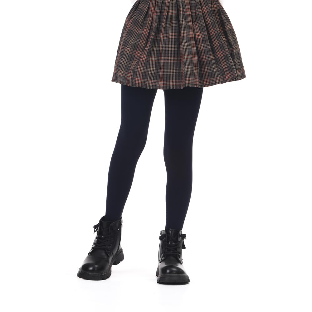 Girls Winter Fleece Lined Tights - Warm Thick Dance Tights for Kids