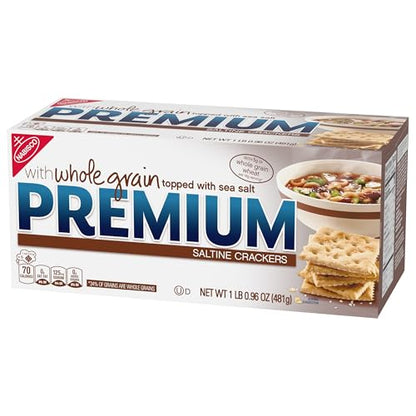 Premium Saltine Crackers, with Whole Grain Wheat, Lunch Snacks, 1.06 lb