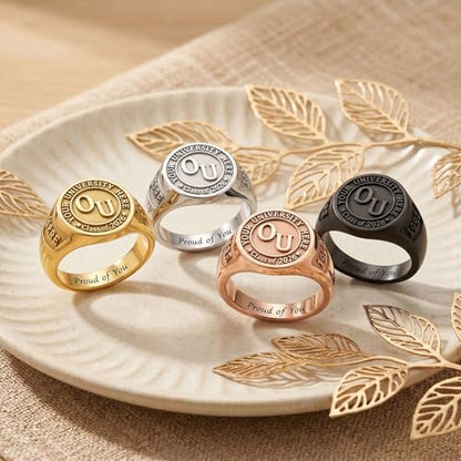 FYBIOD Silver/10K 14K 18K Gold Personalized Mens Class Rings 2026 Graduation Ring with Birthstone Custom High School Rings for Men University College Rings -7
