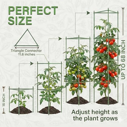 K-Brands Tomato Cage – Premium Tomato Plant Stakes Support Cages Trellis for Garden and Pots (Upto 68 Inches Tall)
