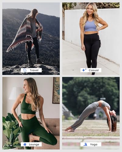 Syrinx 3 Packs Leggings with Pockets for Women, Soft High Waisted Tummy Control Workout Yoga Pants