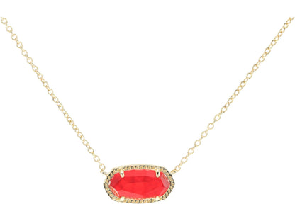Kendra Scott Elisa Pendant Necklace - 14k Gold Plated Delicate Fashion Jewelry for Women GOLD - RED ILLUSION