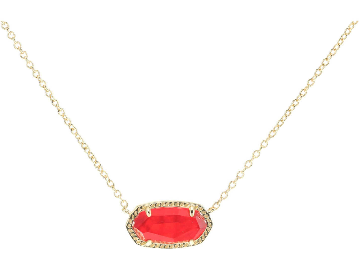 Kendra Scott Elisa Pendant Necklace - 14k Gold Plated Delicate Fashion Jewelry for Women GOLD - RED ILLUSION