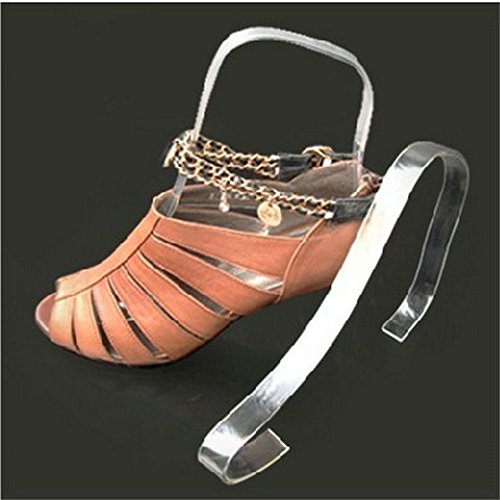 glasstore 5 Pairs Shoe Trees for Women Sandals High Heel Shoes Clear Acrylic Retail Shop Display Stand Plexiglass Shoes Supporter Forms Inserts