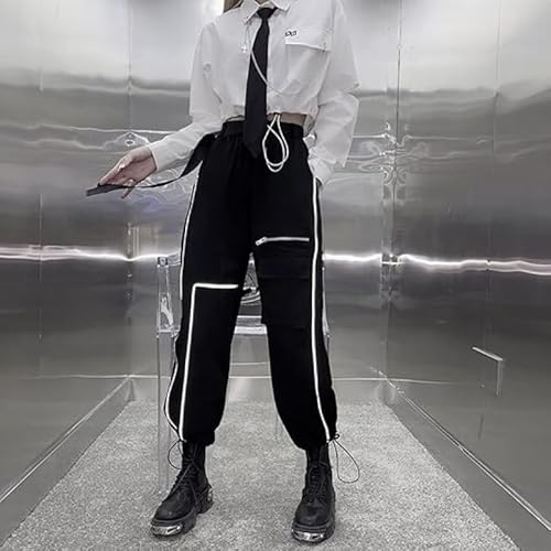 Women's Alt Emo Gothic Blouse Button Down Shirt Aesthetic Japanese Harajuku Streetwear Techwear Preppy Clothes (White,Small)