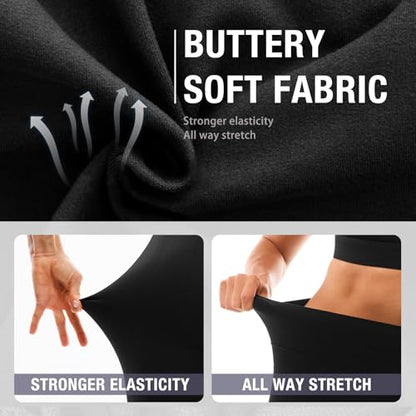 Fawarior High Waisted Leggings for Women, Buttery Soft Workout Yoga Leggings Black LXL