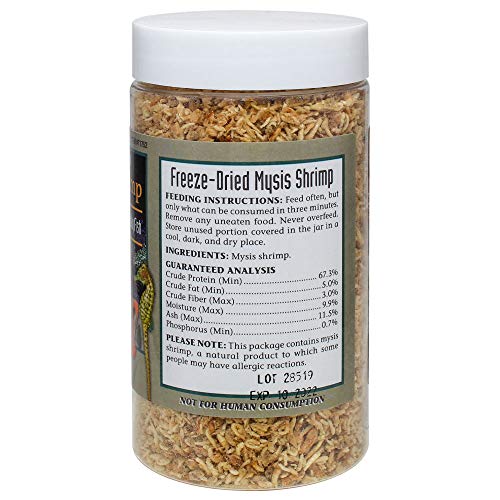 San Francisco Bay Brand Freeze-Dried Mysis Shrimp - Premium Fish Food, Tropical Fish Food, Shrimp Food - Ideal for Freshwater and Saltwater Fish, Cichlids, Angels, Seahorses - 0.88 oz (25g)