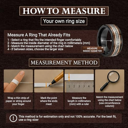 Risty Olivo Men’s Tungsten Wedding Band - 8mm Black Comfort Fit Meteorite Ring with Whiskey Wood Inlay - Rustic Handmade Tungsten Rings for Special Occasions and Meaningful Gifts - (120, Size 9)