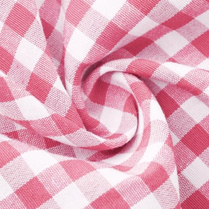 Bermuda Shorts for Womens Drawstring Elastic High Waisted Stripe and Gingham Wide Leg Beach Shorts Slacks with Pockets Pink