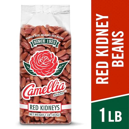 Camellia Brand Dried Red Kidney Beans – Premium Non-GMO Dry Beans, High Protein Plant-Based Food for Red Beans and Rice, Chili, Soups, Meal Prep, and Cajun Cooking 1 Pound (Pack of 6)