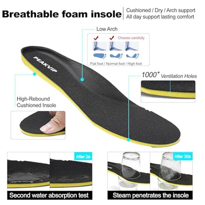 PEAKVIP Wide Non Slip Work Shoes for Men with Arch Support Cushioned Food Service Orthopedic Sneakers Slip on Waterproof Oil Resistant Chef Walking Footwear for Kitchen Restaurant Black US 10