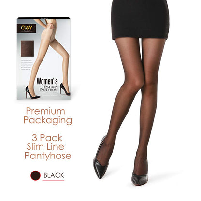 Women's 20D Sheer Control Top Pantyhose - 3 Pack Ultra Thin Tights with Reinforced Toes