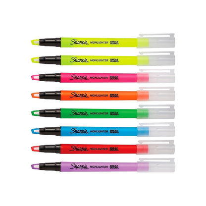 Sharpie Clear View Highlighters 8 Pack - Chisel Tip Assorted Fluorescent Colors School Office