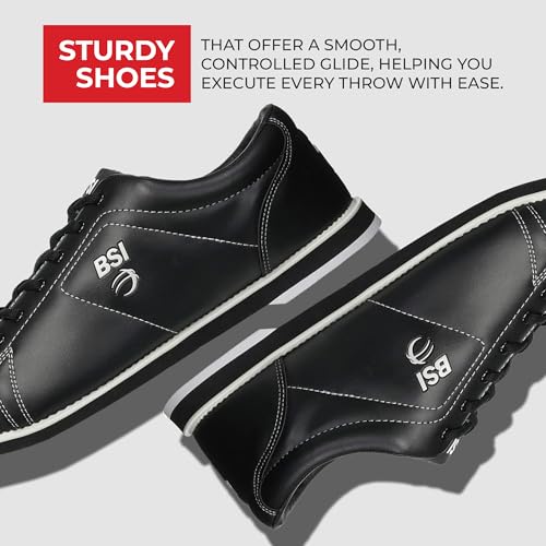 BSI Men’s 751 Classic Shoe - Lightweight Leather Bowling Shoes with Cushioned Support for Men, Black, 10.5