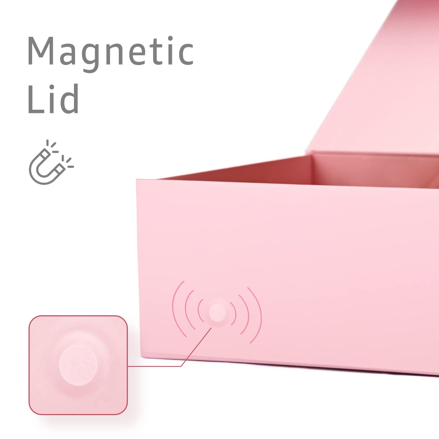 Gift Boxes with Lids 2 Pack - Magnetic Closure with Ribbon, Card, Filler & Sticker