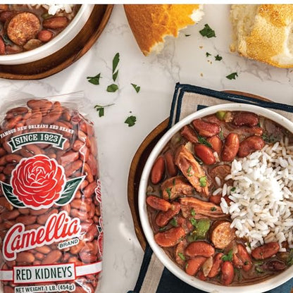 Camellia Brand Dried Red Kidney Beans – Premium Non-GMO Dry Beans, High Protein Plant-Based Food for Red Beans and Rice, Chili, Soups, Meal Prep, and Cajun Cooking 1 Pound (Pack of 6)