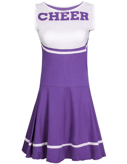Cheerleader Costume Uniform - Women's Musical Dance Outfit with Multiple Colors Purple