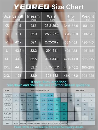 YEOREO CoreFlex Women Workout Flare Leggings with Pockets Hidden Scrunch High Waisted Cargo Gym Yoga Leggings Black M