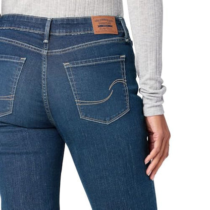 Levi Strauss Signature Gold Women's Curvy Totally Shaping Straight Jeans Mid-Rise Stretch Denim (Available in Plus Size), Jackson Square, 14 Short