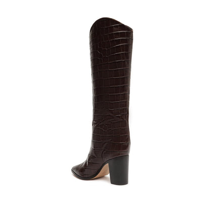 SCHUTZ Women's Maryana Block Boots, Dark Chocolate, Brown, 6 Medium US