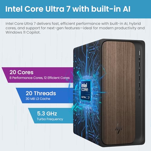 HP OmniDesk(Envy Next Brand) M03 Premium Business Next Gen AI PC Desktop, Intel Core Ultra 7 265, 32GB DDR5 RAM, 2TB SSD, W11P, USB-C, Wi-Fi 6, Wired KB & Mouse, Bundle with ADATA 64GB USB Flash Drive