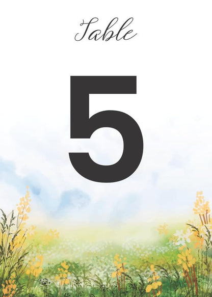 Table Number Cards, Spring Painting Double-Sided Place Cards For Your Wedding, Reception, Event Table Numbers Seating Cards Table Signage 4"X6" (1-30 Plus Head Table Cards)