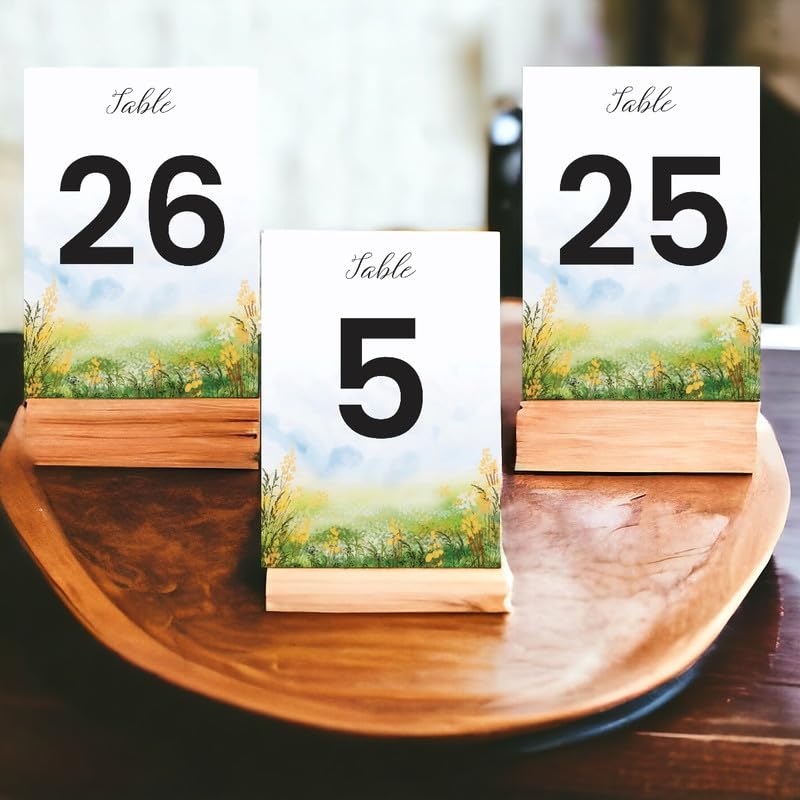Table Number Cards, Spring Painting Double-Sided Place Cards For Your Wedding, Reception, Event Table Numbers Seating Cards Table Signage 4"X6" (1-30 Plus Head Table Cards)